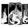 Queen and Mermaid triptych