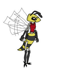 Beedrill (f) with red vest