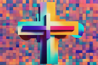 Layered Pastel Cross