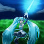 Miku with a laser leek