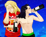 Holiday Evening. Thor x Loki by Rabies-Lyssavirus