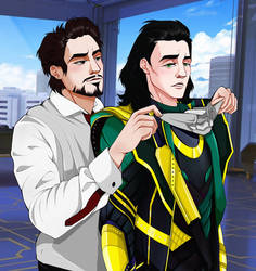 Tony Stark x Loki. Put on the toy