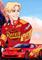 Lightning McQueen and his car human version