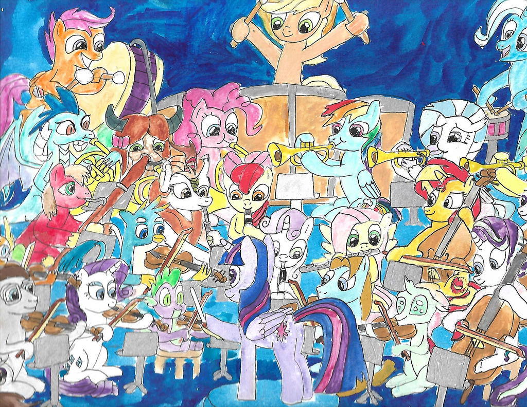 Mlp Characters With Instruments Mlp Magical Freindship orchestra by merrittwilson on DeviantArt