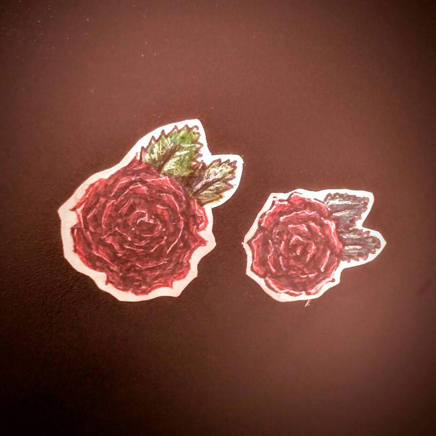 Hand Drawn Sticker Roses by Onisym on DeviantArt