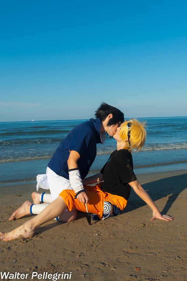 SasuNaru at the beach (fanservice video)