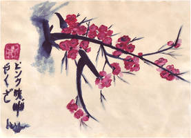 Chinese watercolor flowers