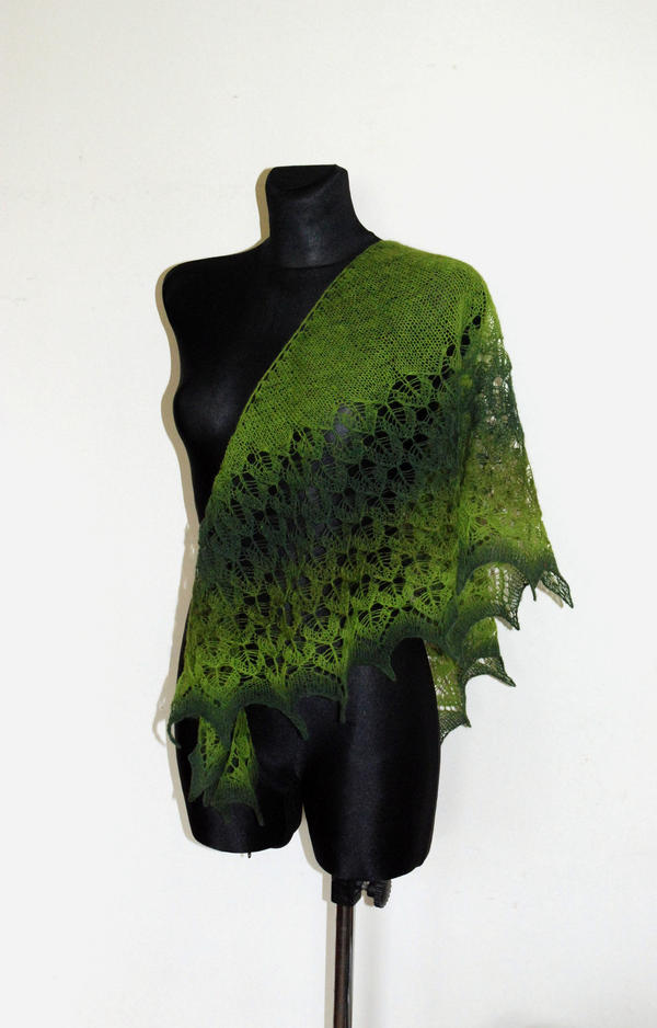 Hand Knit Lace Shawl