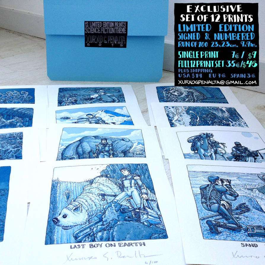 science fiction 12 print set by laseraw