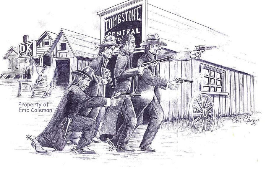 OK Corral Ink Pen Drawing by ericdeancoleman on DeviantArt