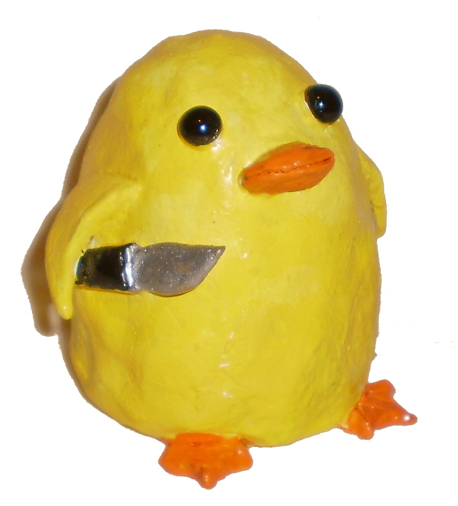 Duck With Knife by aberrantceramics on DeviantArt