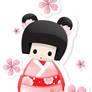 Japanese Geisha Doll - buns