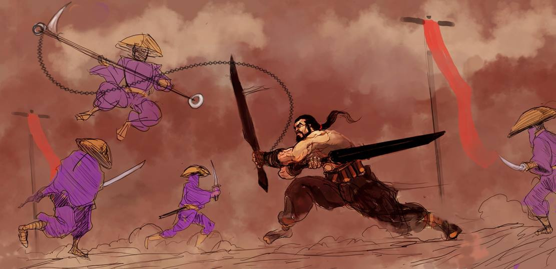 Ninjas attack Shogan in the Arena