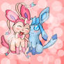 Sylveon and Glaceon