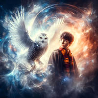 Hedwig flying to one of Gryffindor student