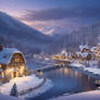 Beautiful remote village in the dead of winter.