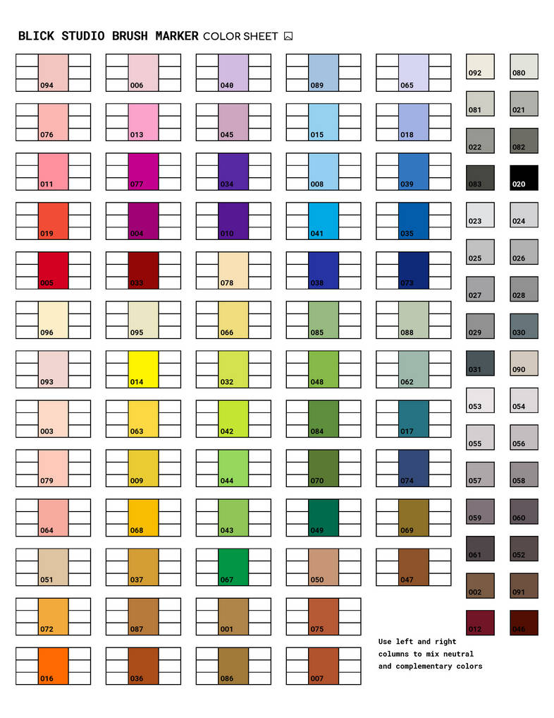 Blick Studio Brush Marker Filled Color Sheet by deure1 on DeviantArt