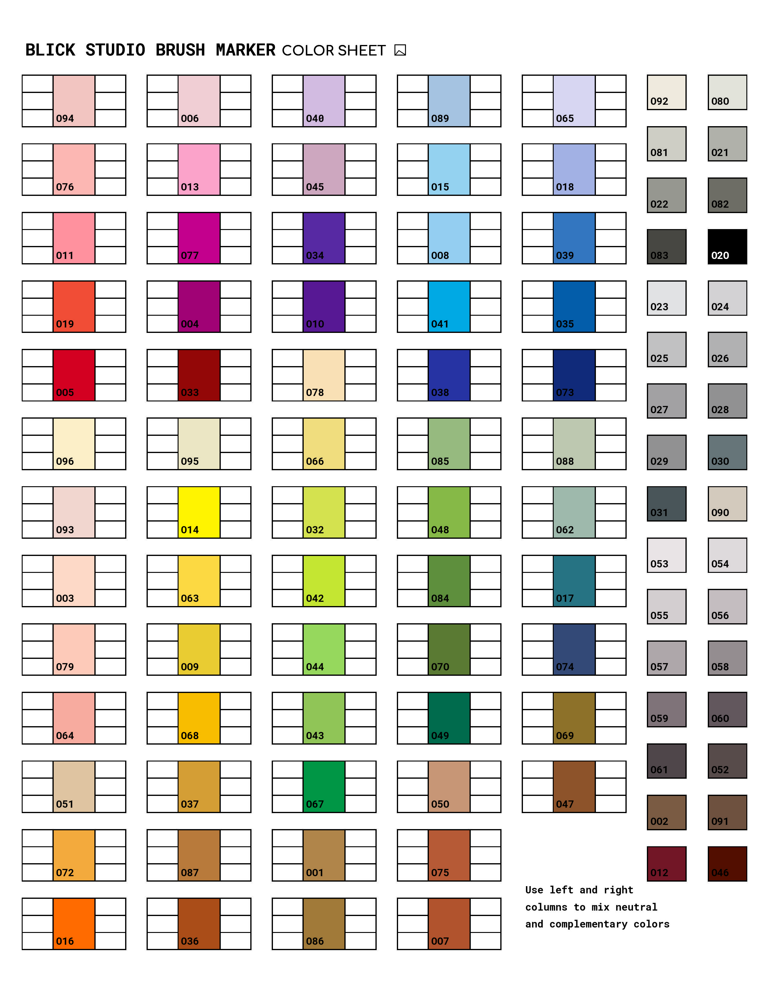 Blick Studio Brush Marker Filled Color Sheet by deure1 on DeviantArt