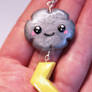 Kawaii silver cloud with lightning charm necklace