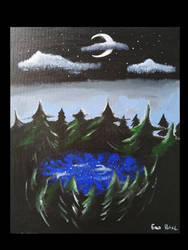 Follow me into the endless night (acrylic on canva
