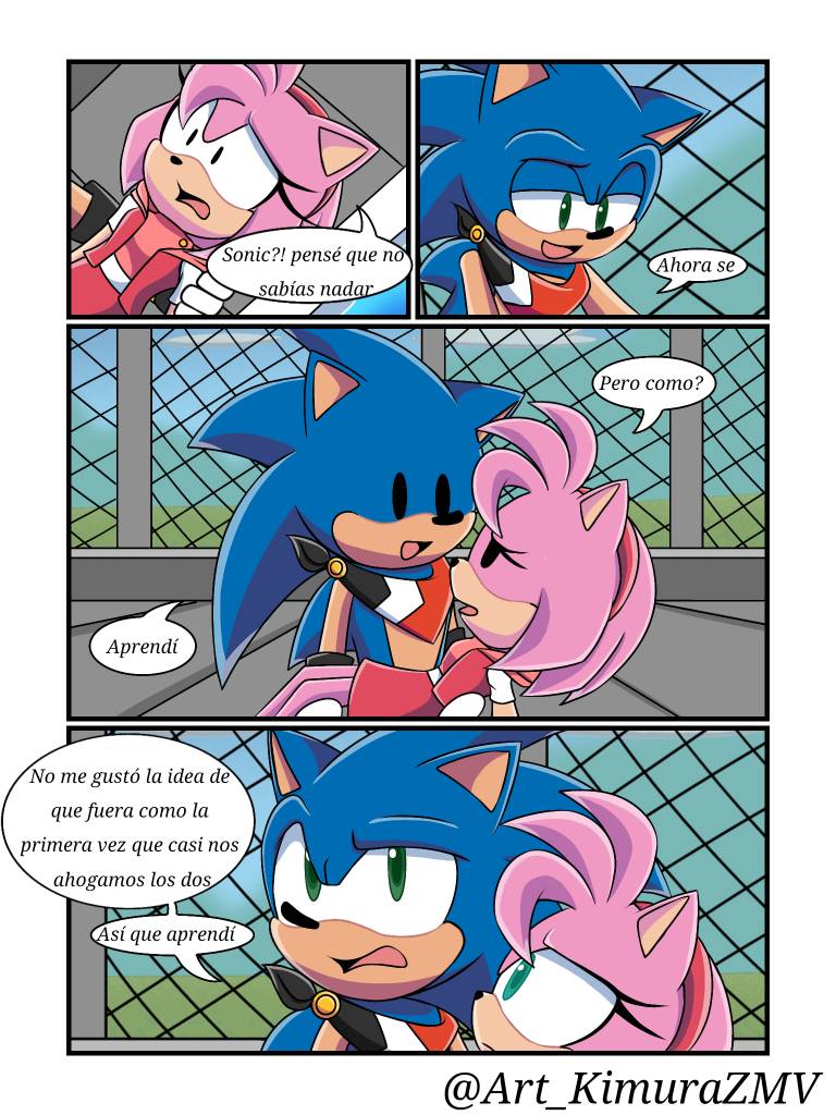 Sonic y amy, Cómo dibujar a sonic, Sonamy comic