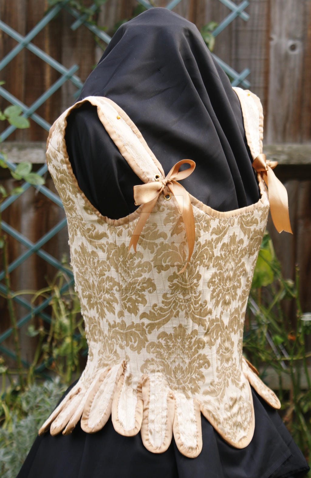 Marie Antoinette 18th Century Gold Brocade Corset by Stylish