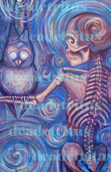 swirly skeleton y owl