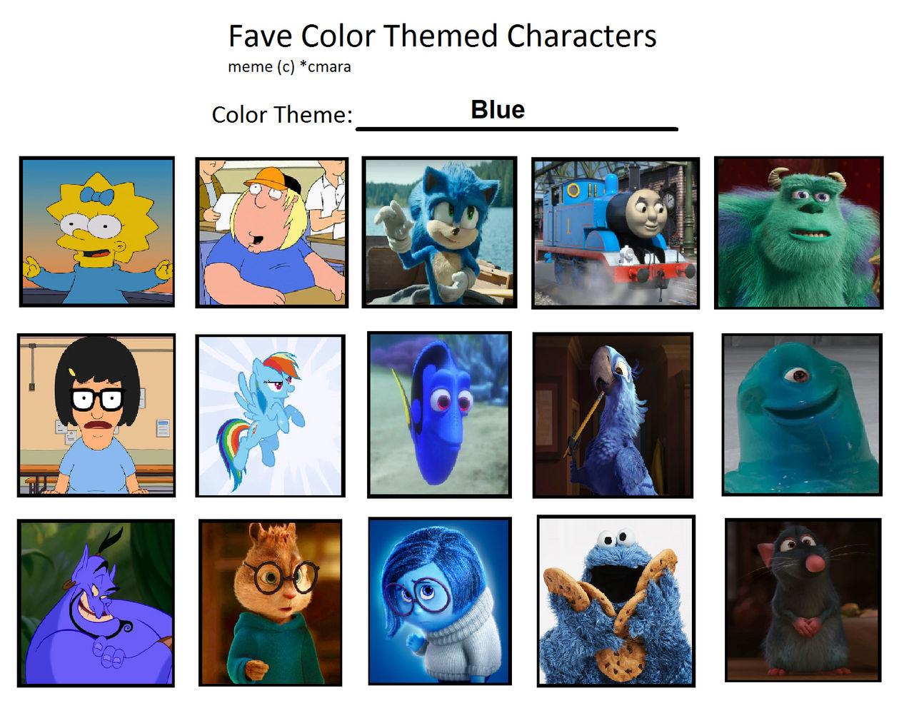 My Favourite Blue Themed Characters by Colmodo on DeviantArt