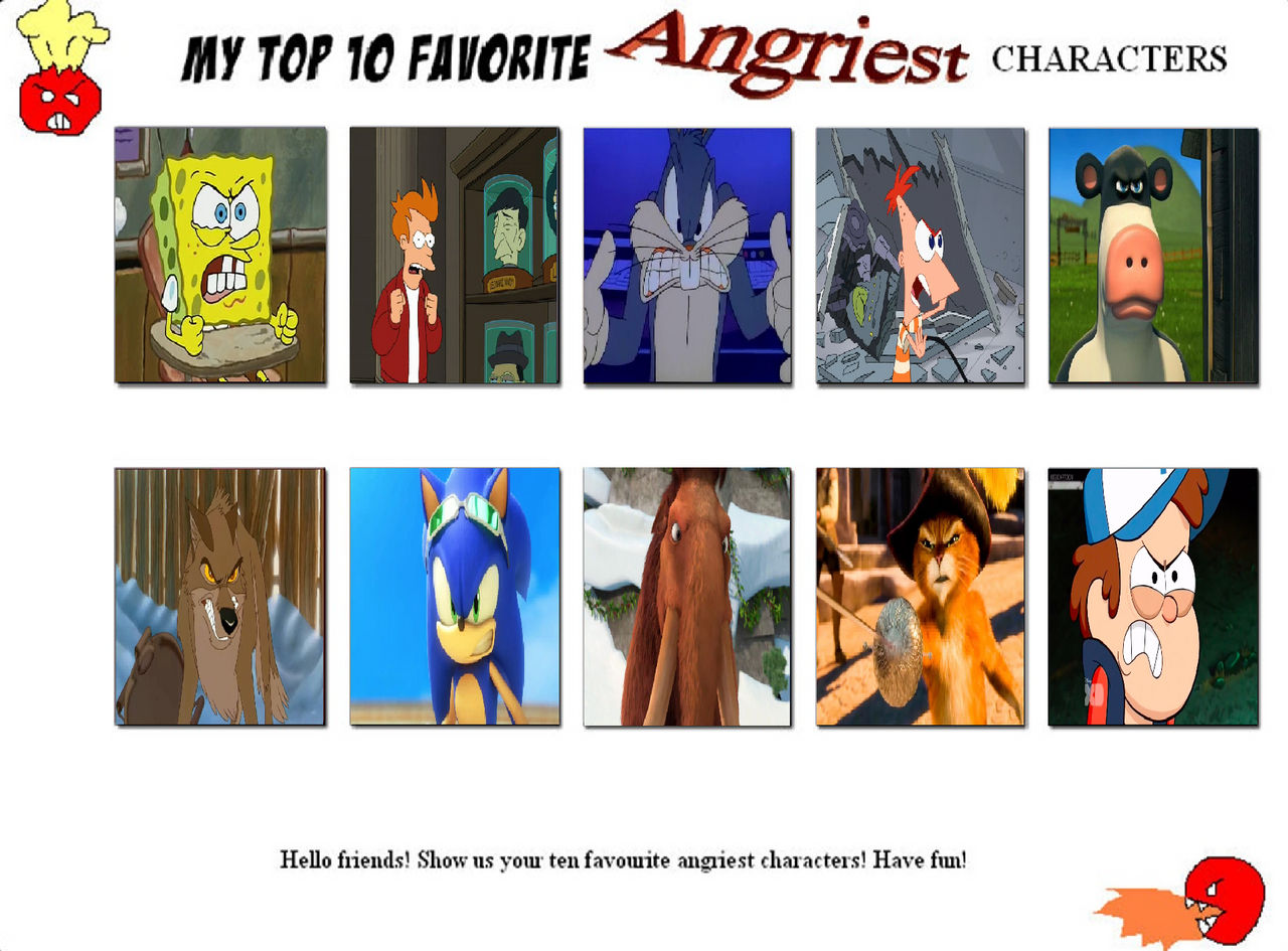 Angry Character Names My Top 10 Angriest Characters Vol 2 by Colmodo on DeviantArt