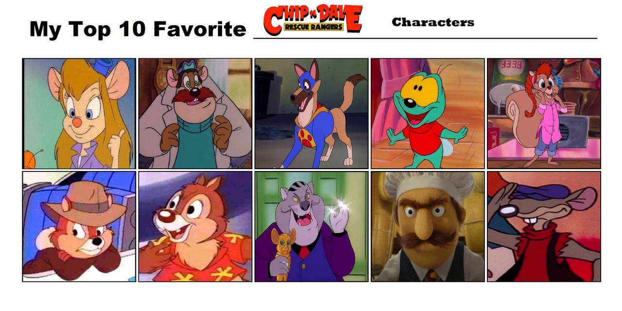 Resuce Rangers Character My Top 10 Chip N' Dale Rescue Rangers Characters by Colmodo on DeviantArt