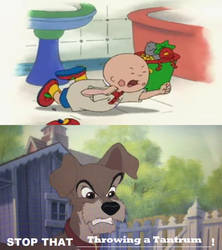 Tramp Tells Caillou To Stop Throwing Tantrum