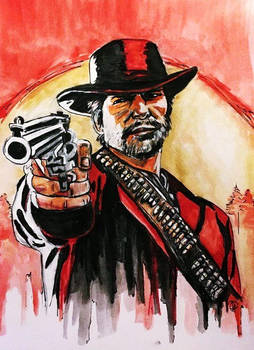 Red Dead Redemption 2 watercolor picture