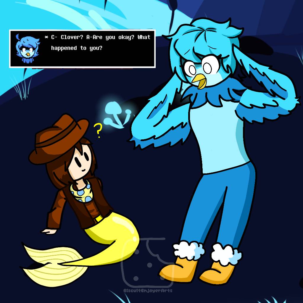 Martlet Martlet finds out Clover became a mermaid by BiscuitEnjoyer on DeviantArt
