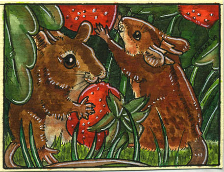 Wild Strawberries - ACEO