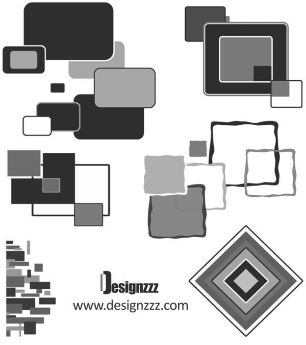 Square shapes brush set