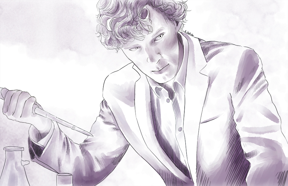 Sherlock in his lab