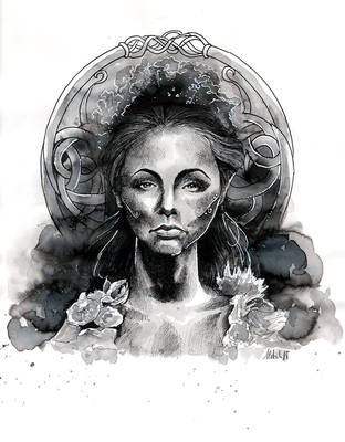 Inktober 2015 : celtic goddess by AzurLazuly
