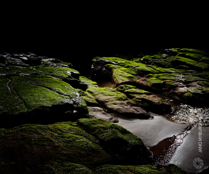 Rocks at night