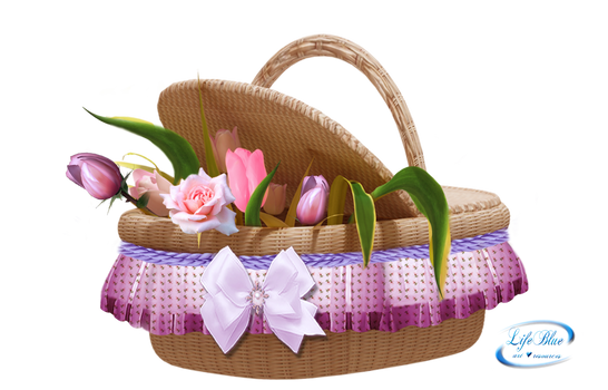 Floral basket - PNG
