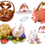 Easter bunnies - PNG