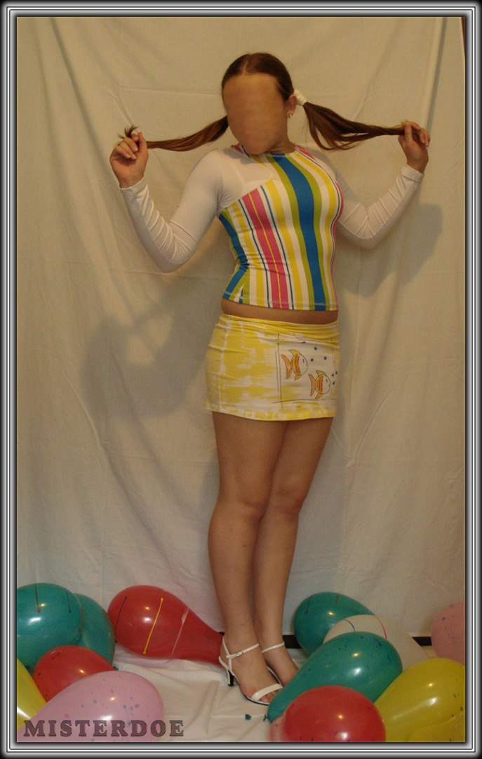 Mannequin with balloons