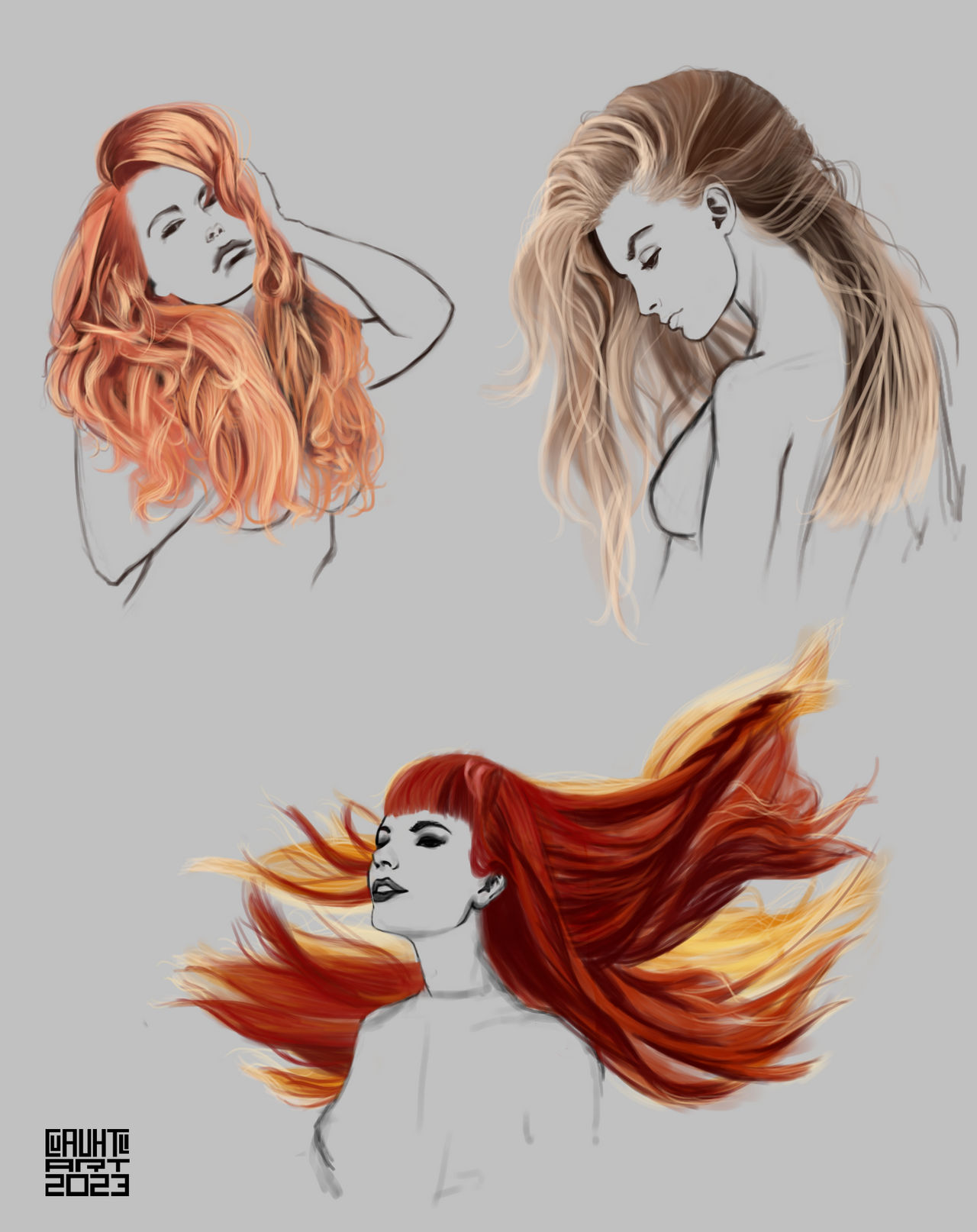 Hair Study by cuauhtliart on DeviantArt