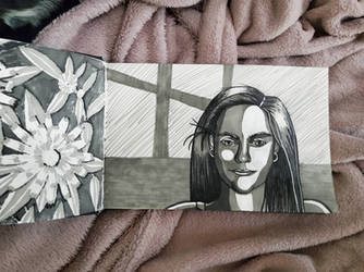 Sketchbook portrait black and white