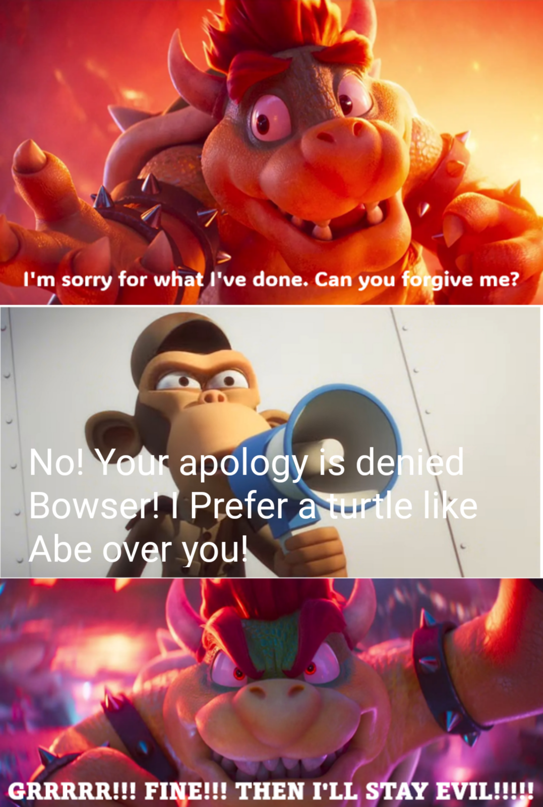 Marco Macaco denied Bowser's apology