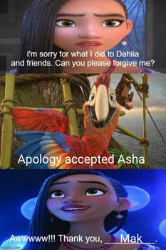 Mak accepts Asha's apology