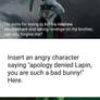 Who denies Lapin's apology?