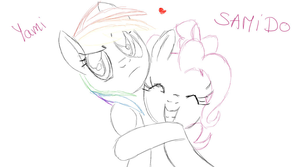 Rainbow Dash and Pinkie Pie Hug