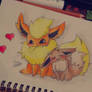 Evee and Flareon