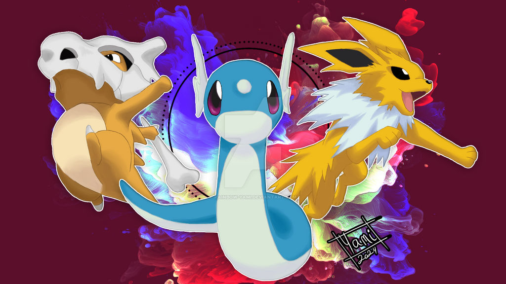 Cubone, Dratini and Jolteon - Pokemon