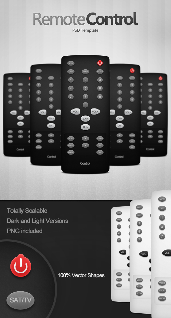 Remote Control PSD Template